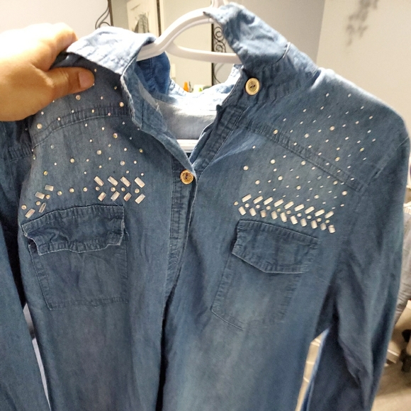 Denim collared shirt - Picture 1 of 2